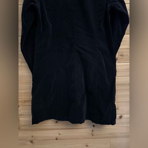 Vintage Eddie Bauer Size Large Crushed Velvet Long Sleeve Collared Mini Dress - Picture 8 of 10